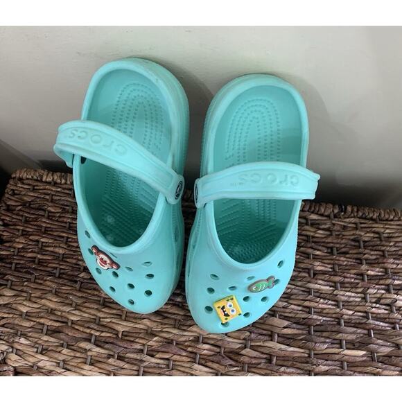 Crocs Light Green Boy 5 Girl 7 Clogs - Picture 6 of 7